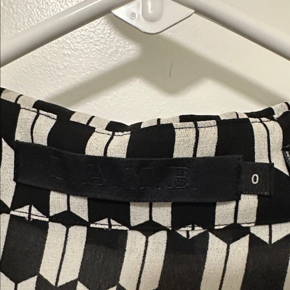 L.A.M.B. Black and White Checkered Button Down Sh… - image 3